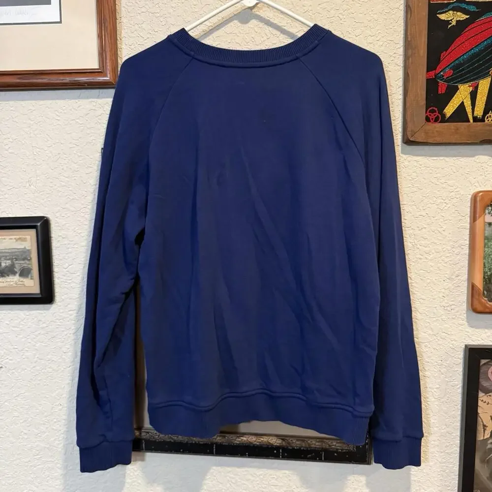 Tory Burch Blue Designer Noah‎ Women’s Crewneck Peacock Sweatshirt Size Large